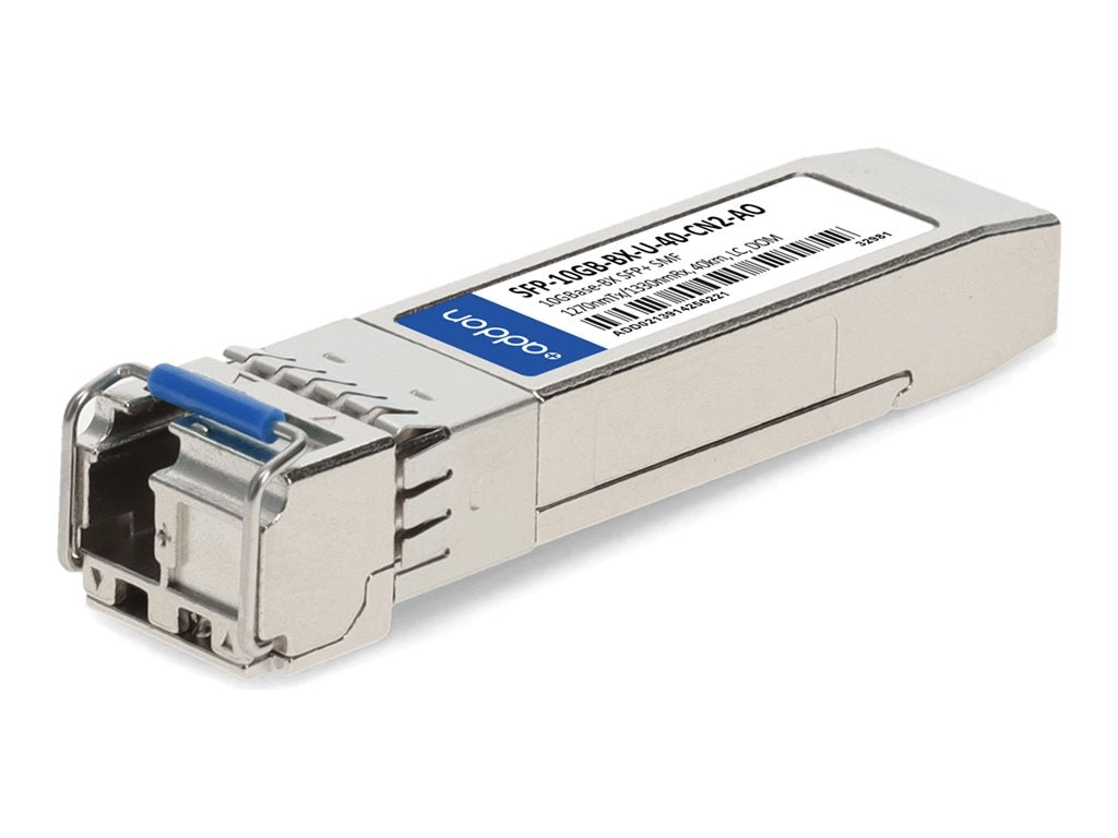 AddOn - SFP  transceiver module - 10GbE - 10GBase-BX - LC single-mode - up to 24.9 miles - 1270 (TX) / 1330 (RX) nm - TAA Compliant SFP-10GB-BX-U-40-CN2-AO