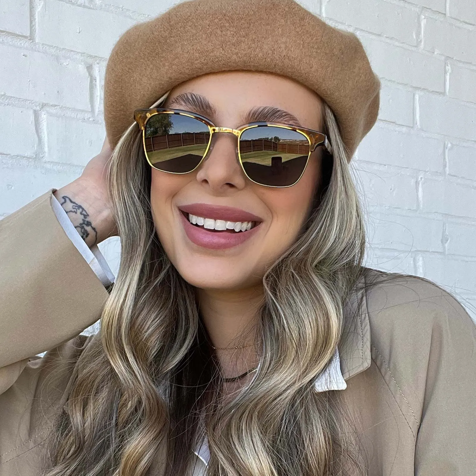 BIARRITZ - AMBER TORTOISE   BLUE GRADIENT POLARIZED SUNGLASSES