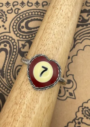 Billiard Ball #7 Heart Cuff Bracelet