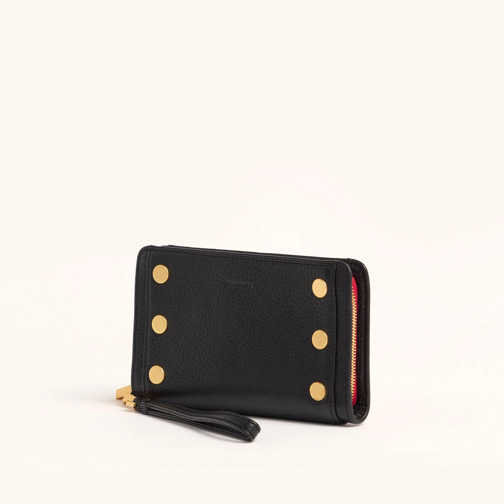 Bryant Wallet | Black/Brushed Gold Red Zip