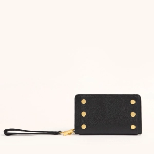 Bryant Wallet | Black/Brushed Gold Red Zip