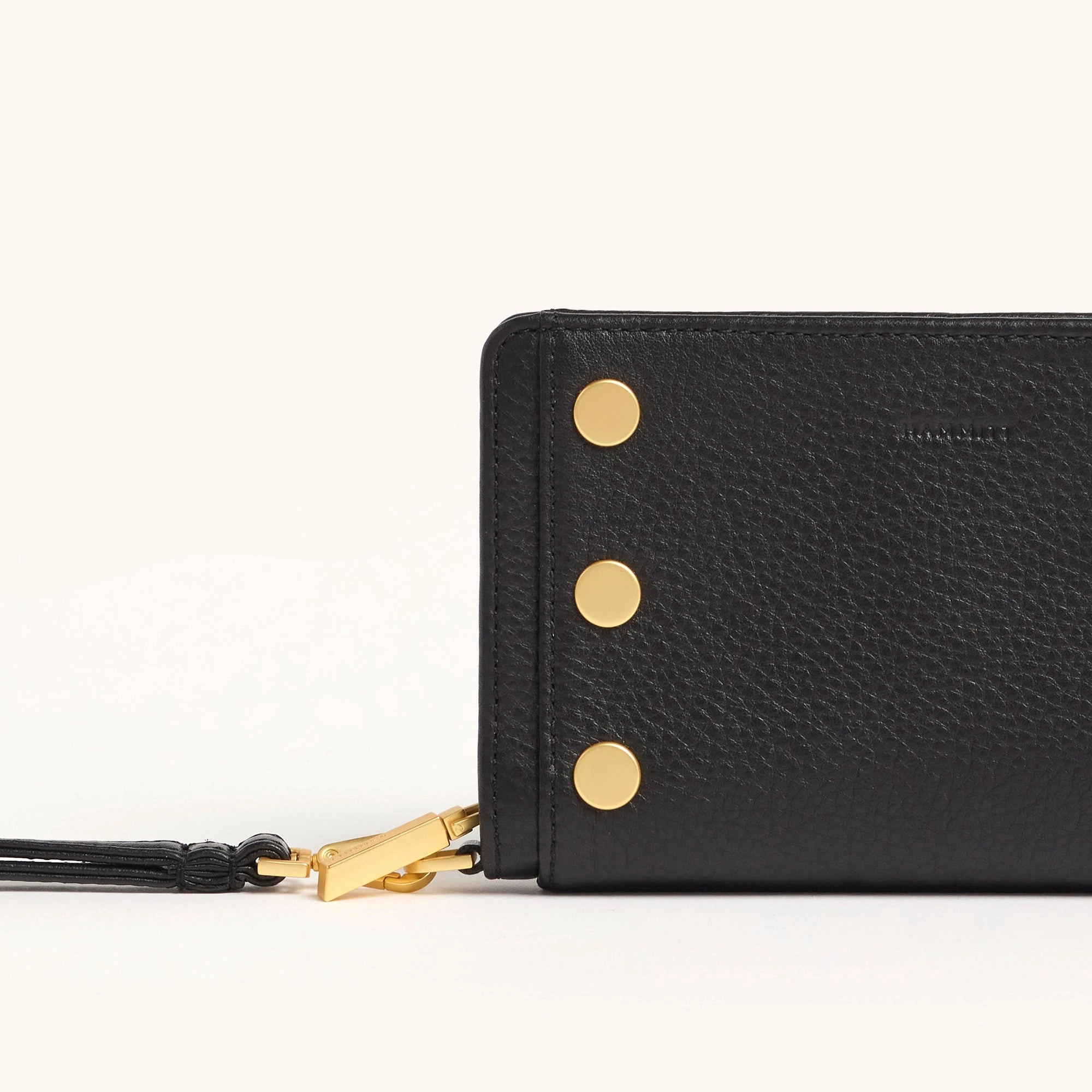 Bryant Wallet | Black/Brushed Gold Red Zip
