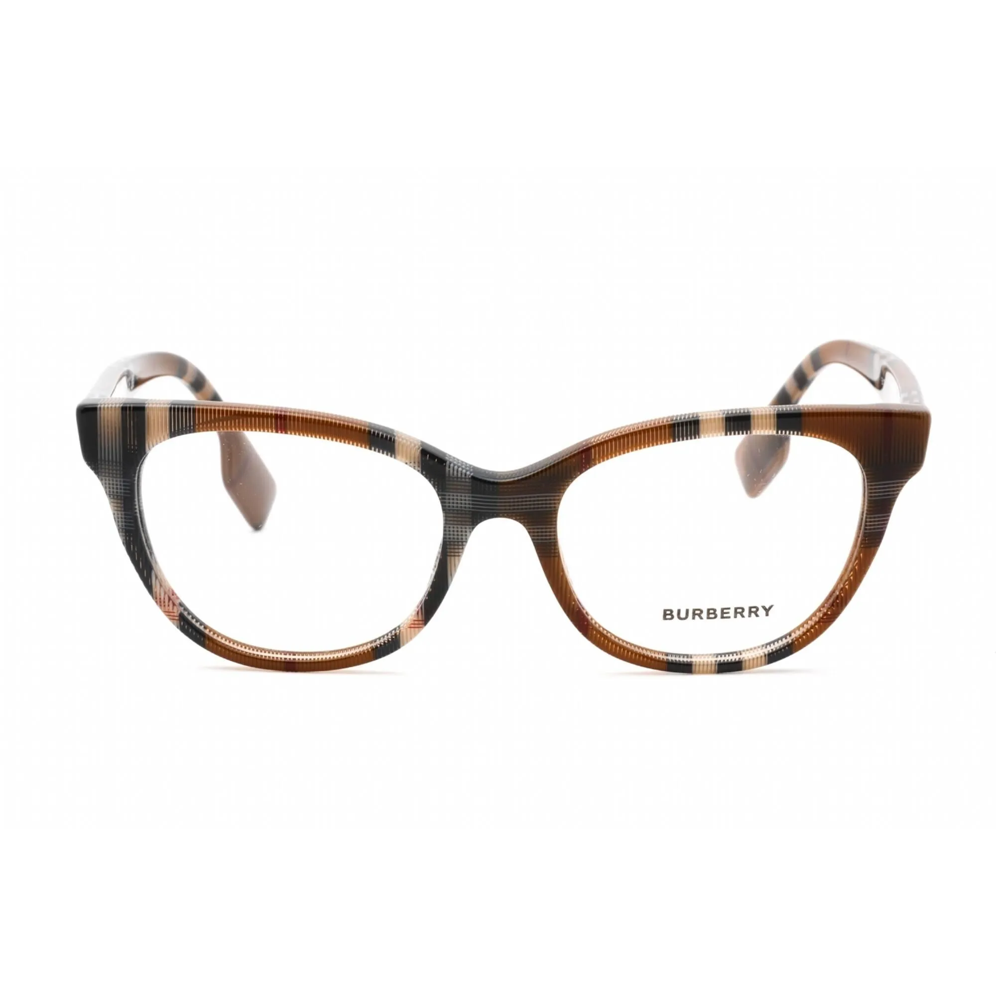 Burberry Women's Eyeglasses - Full Rim Cat Eye Check Brown, 53 mm | 0BE2375 3966