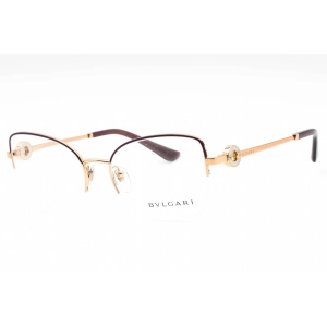 Bvlgari Women's Eyeglasses - Pink Gold/Purple Cat Eye Half Rim Frame | 0BV2246B 2067