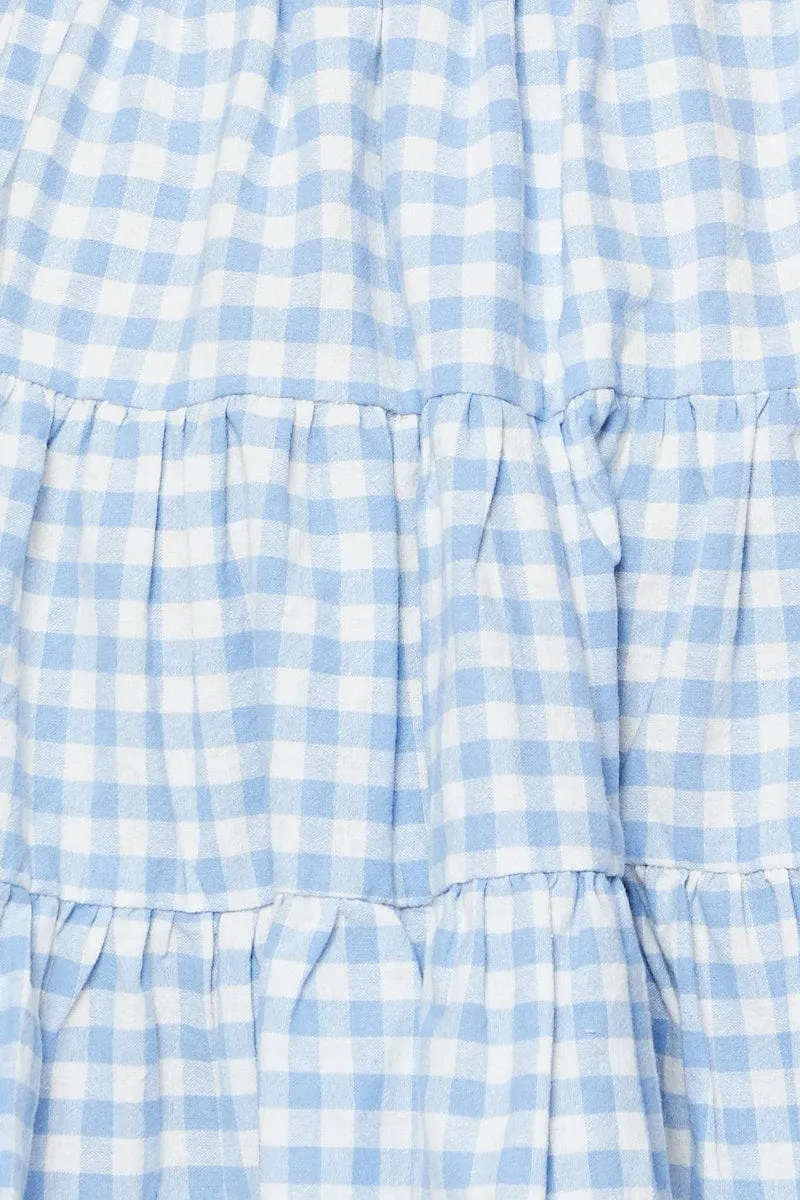 Check Flare Skirt Mini High Rise