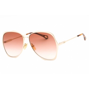Chloe Women's Sunglasses - Gold Full Rim Metal Frame Orange Lens | CH0183S 003