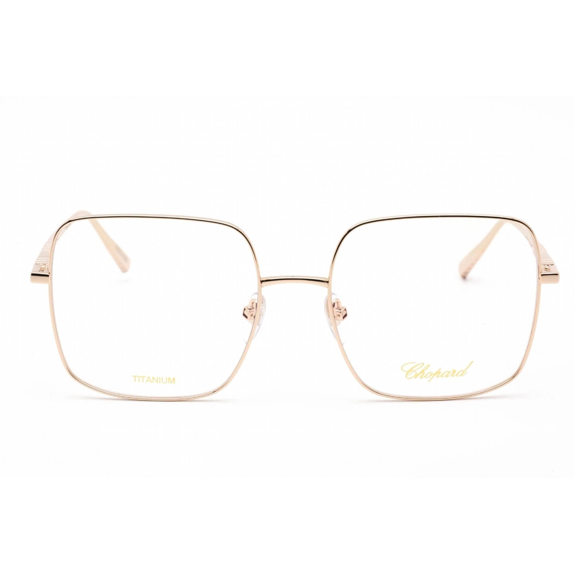 Chopard Women's Eyeglasses - Shiny Rose Gold Metal Rectangular Frame | VCHF49M 0300