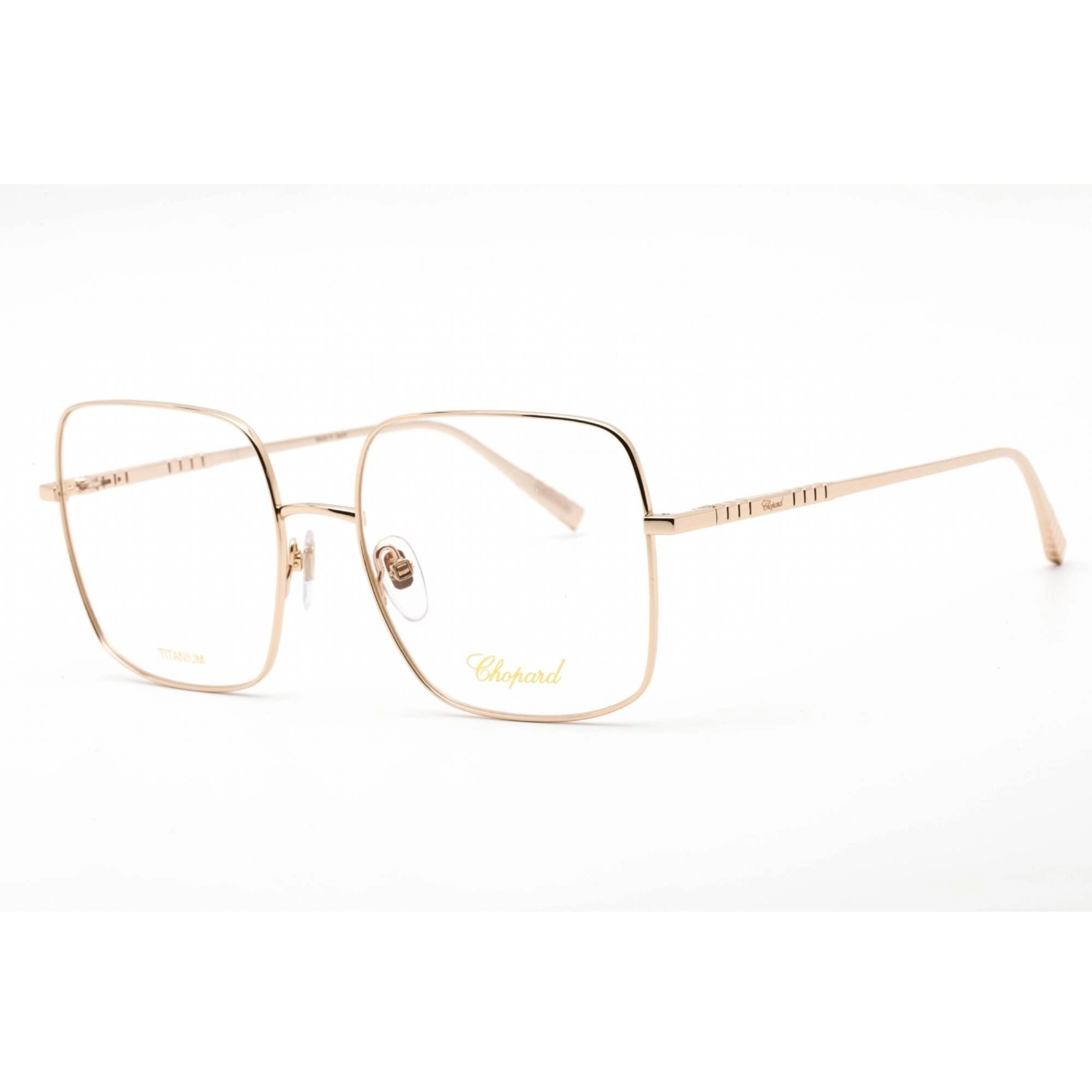 Chopard Women's Eyeglasses - Shiny Rose Gold Metal Rectangular Frame | VCHF49M 0300