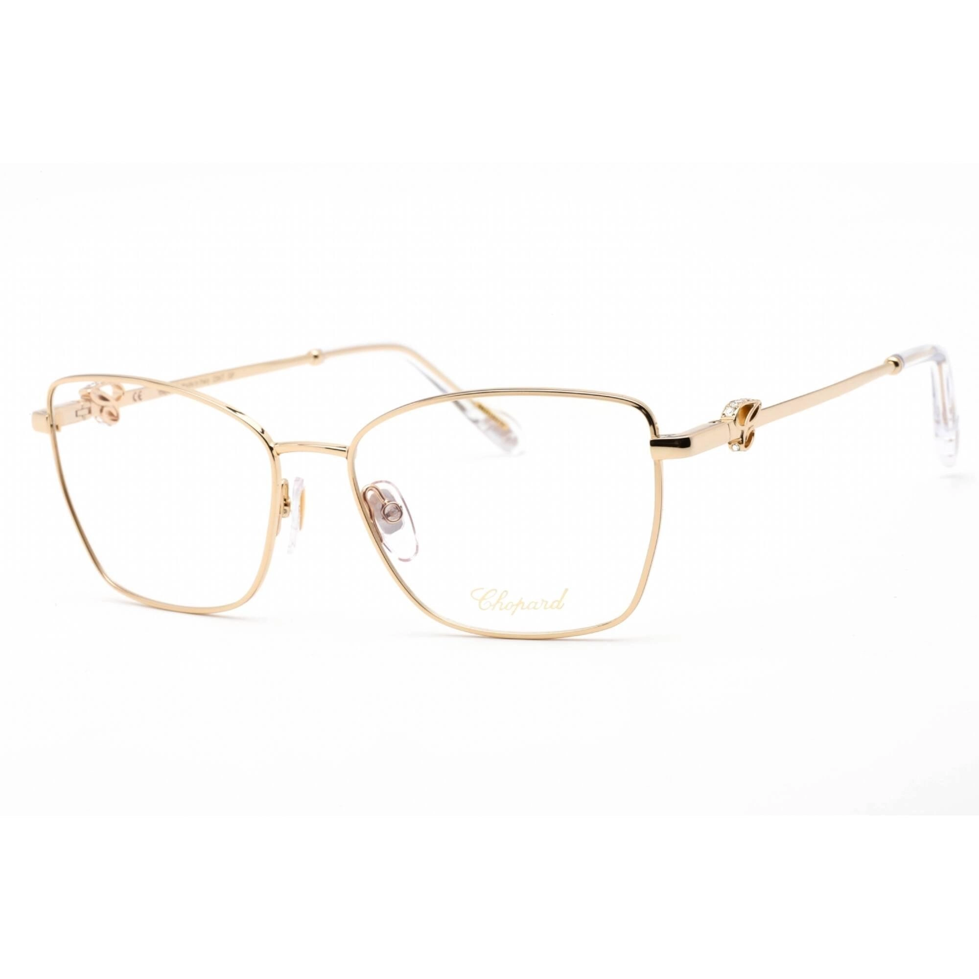 Chopard Women's Eyeglasses - Shiny Rose Gold Metal Rectangular Frame | VCHF50S 0300