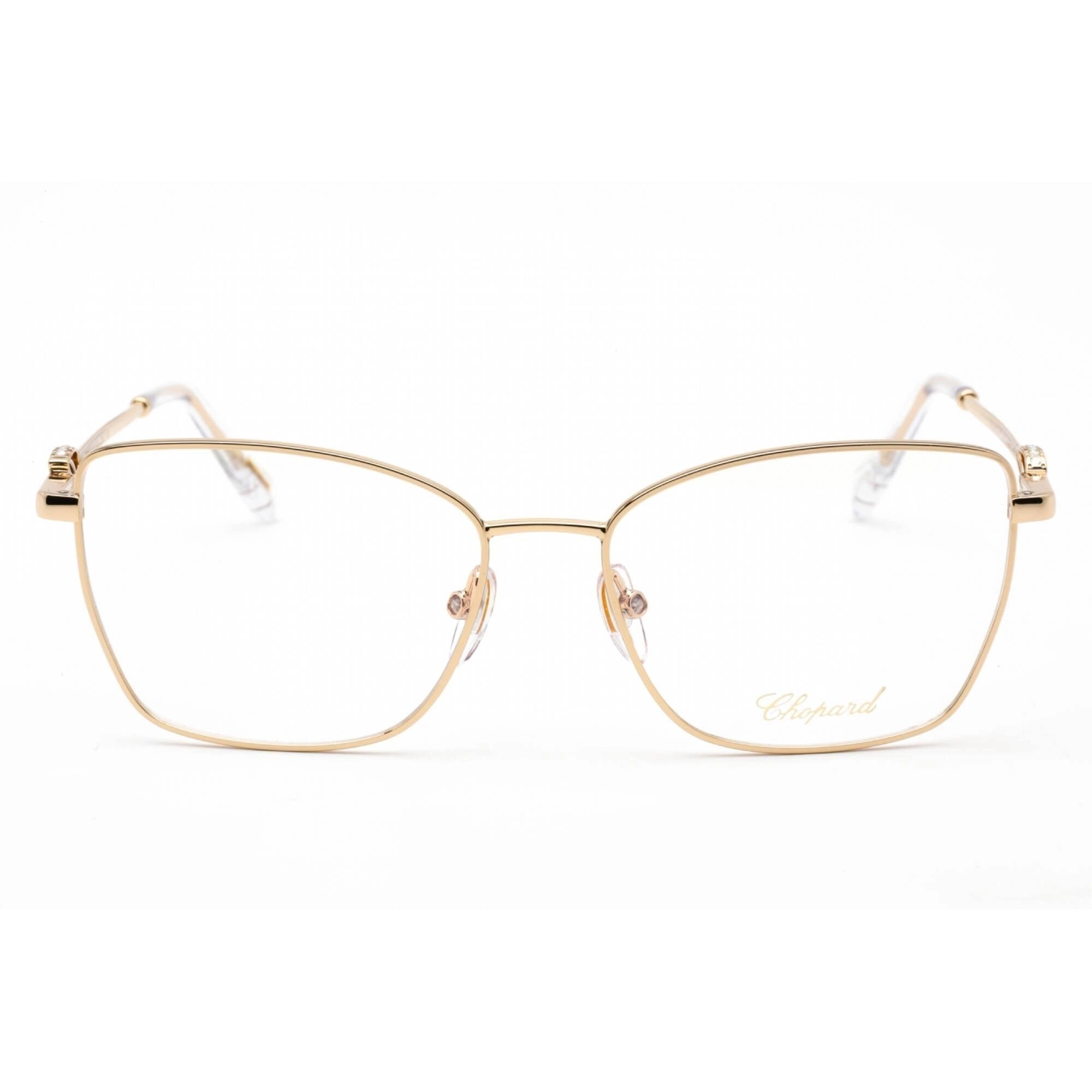 Chopard Women's Eyeglasses - Shiny Rose Gold Metal Rectangular Frame | VCHF50S 0300