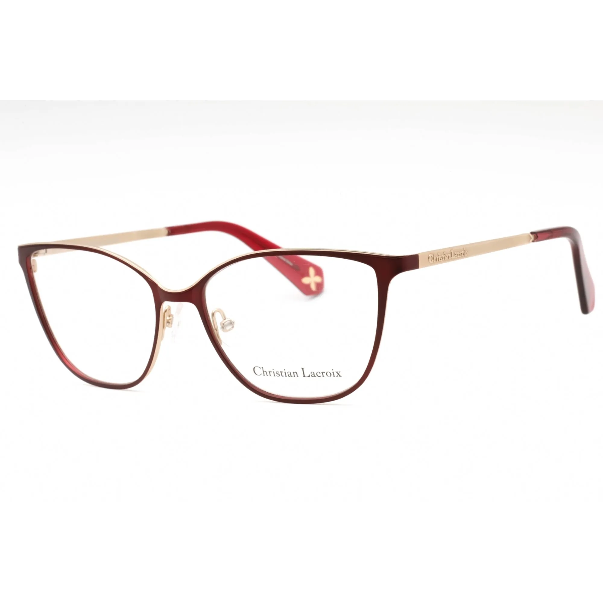 Christian Lacroix Women's Eyeglasses - Bordeaux Metal Cat Eye Shape Frame| CL3059 214