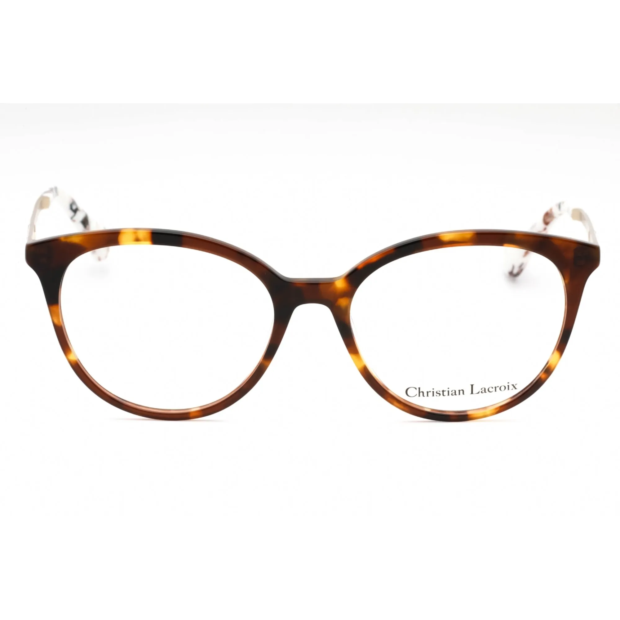 Christian Lacroix Women's Eyeglasses - Havana Plastic Round Full Rim | CL1108 175