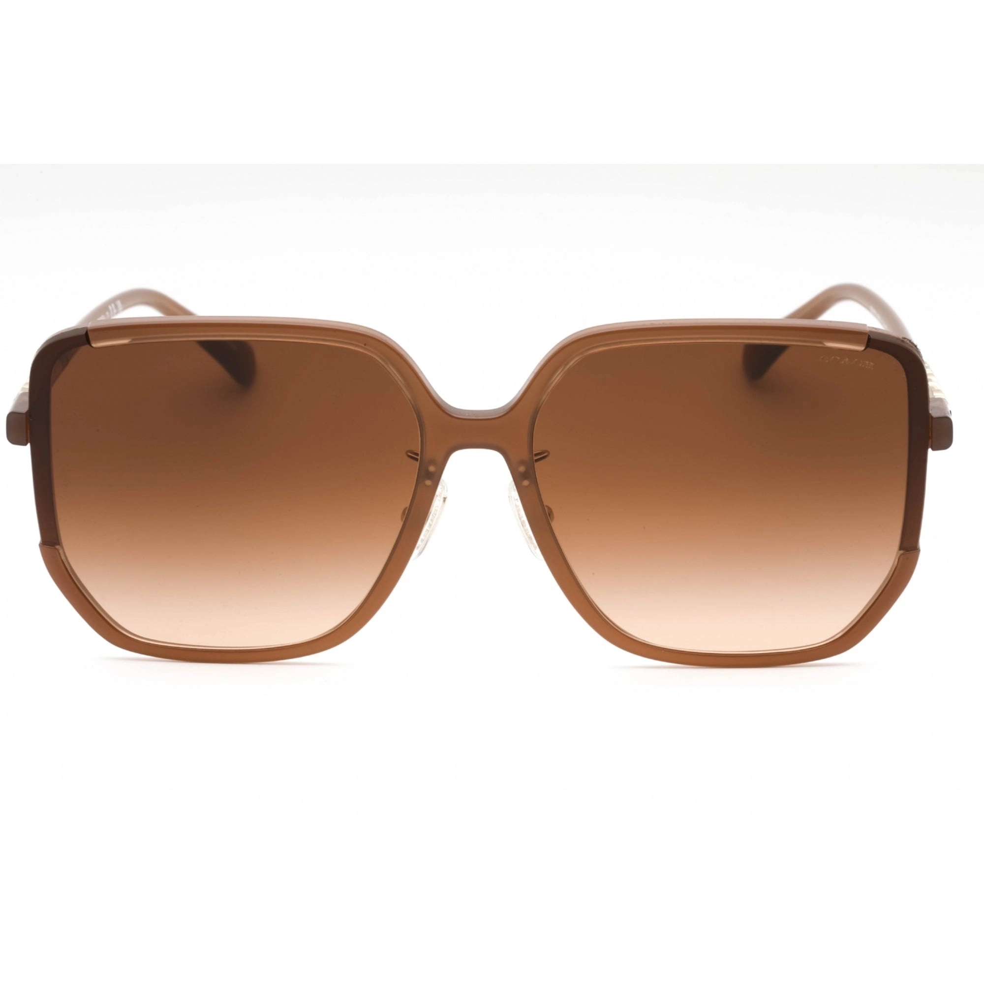 Coach Women's Sunglasses - Milky Light Brown Plastic Full Rim Frame | 0HC8401D 580874