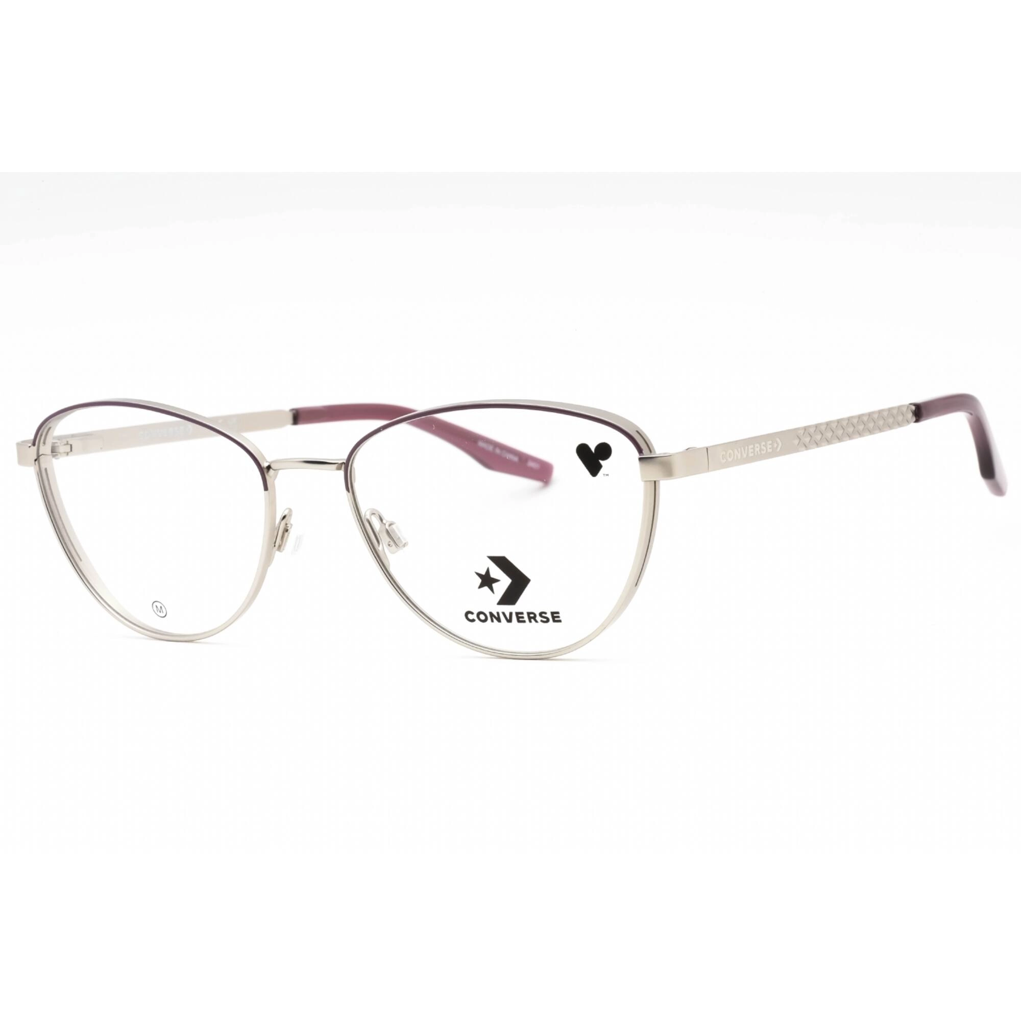 Converse Women's Eyeglasses - Satin Silver/Dahlia Metal Cat Eye Frame | CV1014 045