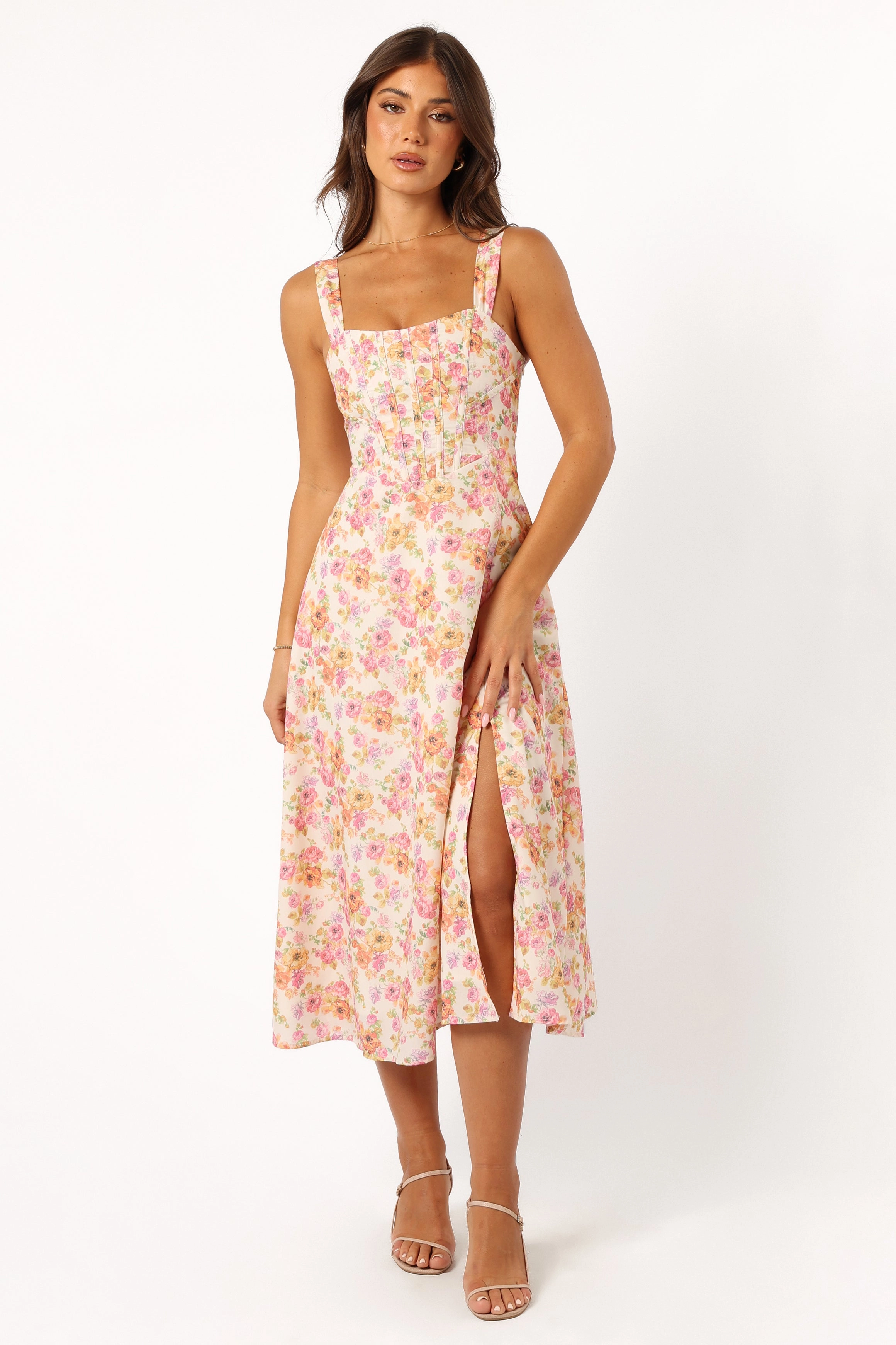 Cosima Midi Dress - Pink Floral