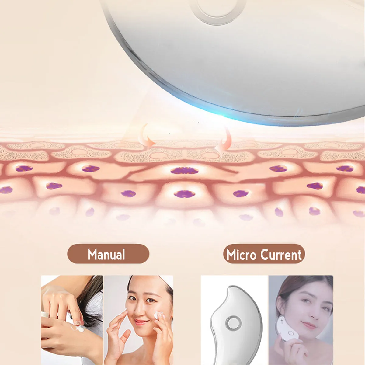 Electric EMS Micro Current Ion Vibration Scrapers Massager