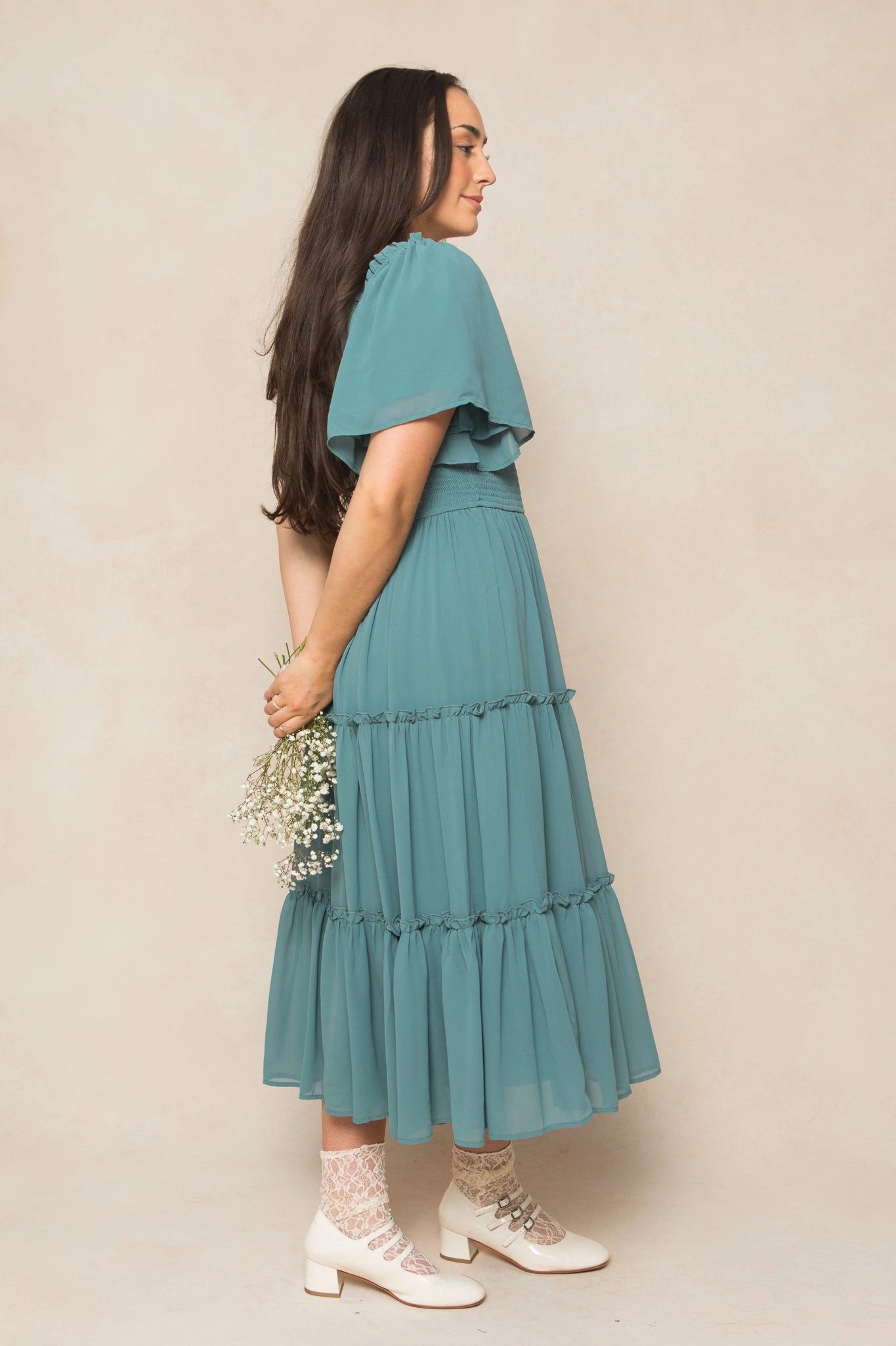 Ellie Dress in Seaglass Chiffon