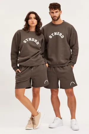 Grey Track Shorts High Rise Unisex