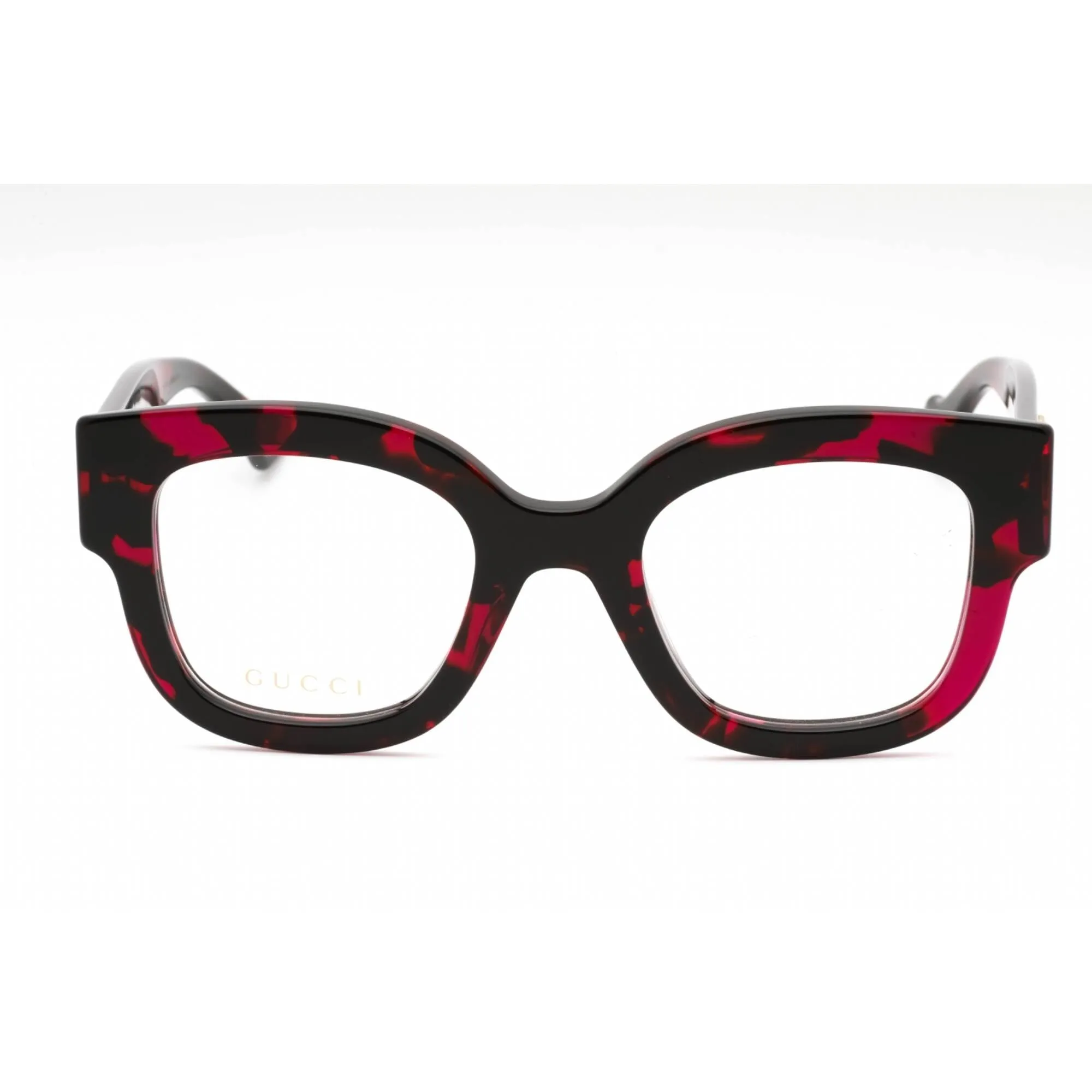 Gucci Women's Eyeglasses - Havana Plastic Square Shape Full Rim Frame | GG1423O 003