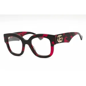 Gucci Women's Eyeglasses - Havana Plastic Square Shape Full Rim Frame | GG1423O 003