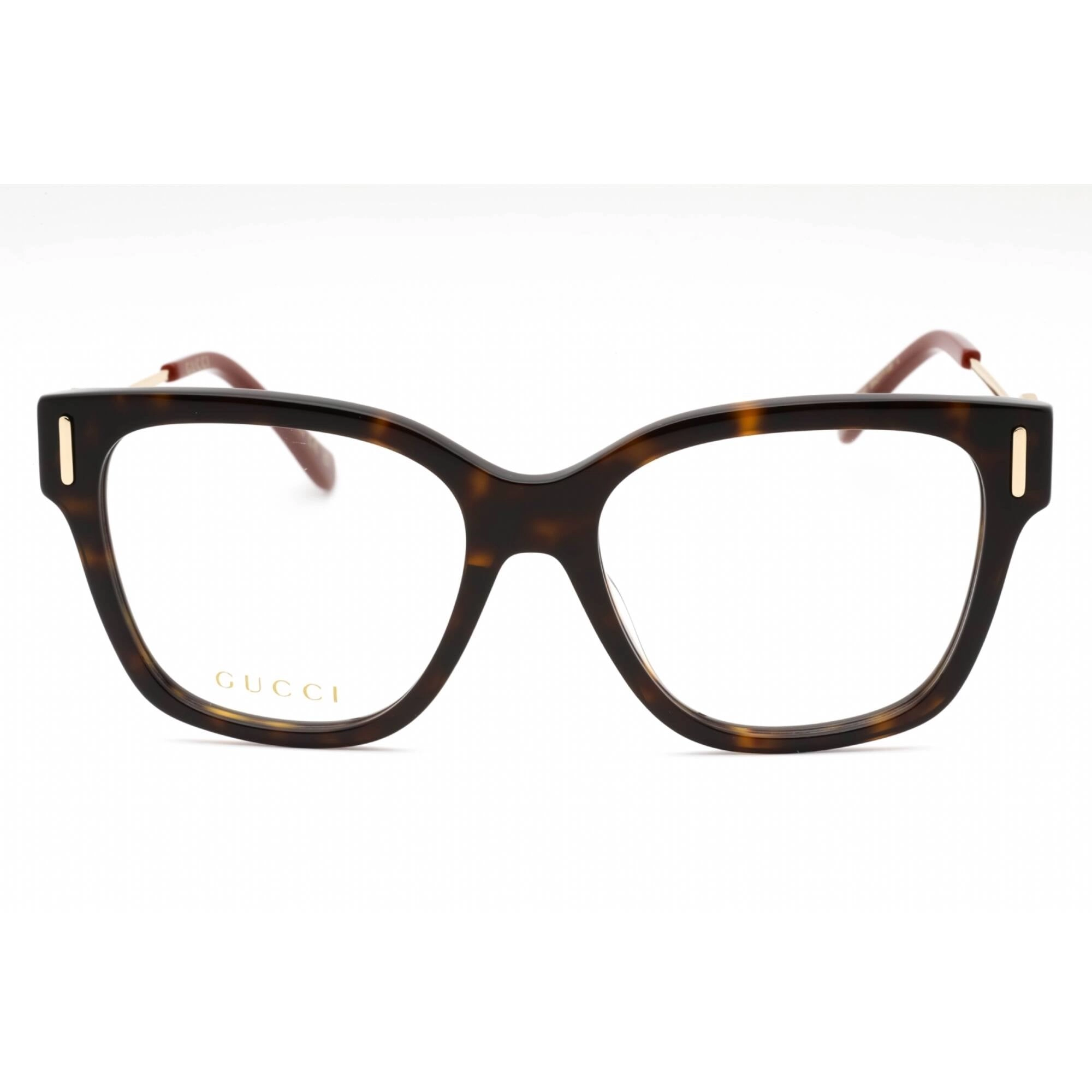 Gucci Women's Eyeglasses - Havana/Gold Plastic Cat Eye Full Rim Frame | GG1204O 002