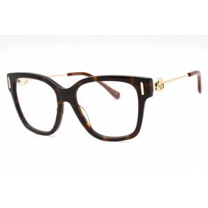 Gucci Women's Eyeglasses - Havana/Gold Plastic Cat Eye Full Rim Frame | GG1204O 002