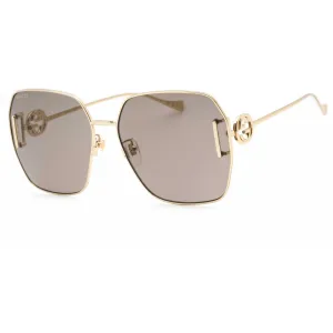 Gucci Women's Sunglasses - Gold Butterfly Full Rim Frame Brown Lens | GG1207SA 005