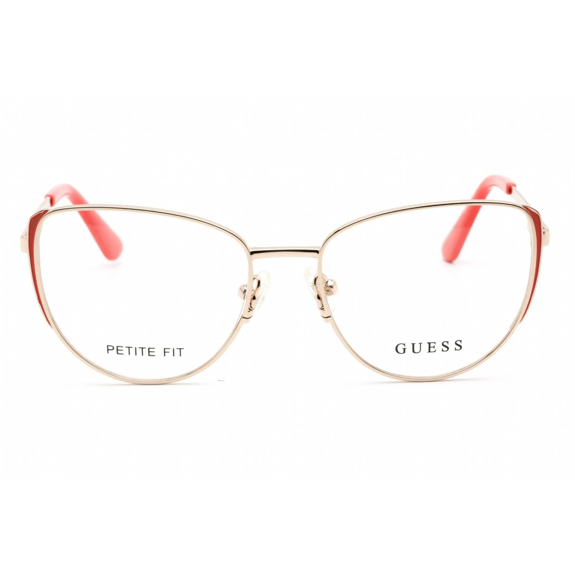 Guess Women's Eyeglasses - Full Rim Pink Gold Metal Cat Eye Shape Frame | GU2904 033