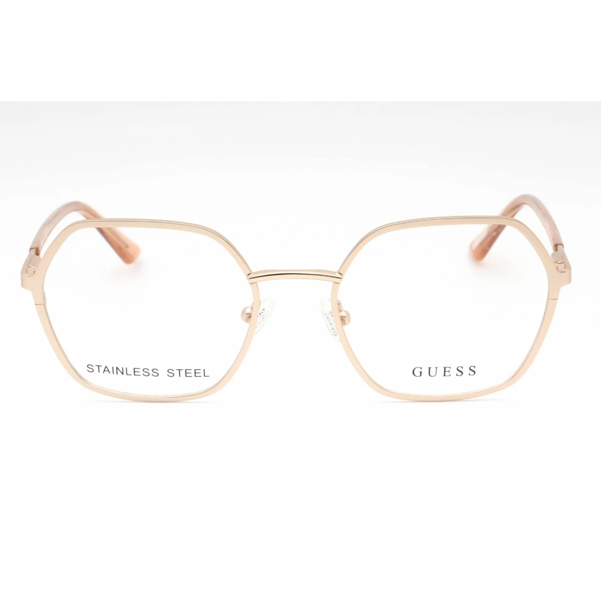 Guess Women's Eyeglasses - Pale Gold Metal Geometric Shape Full Rim Frame | GU2912 032