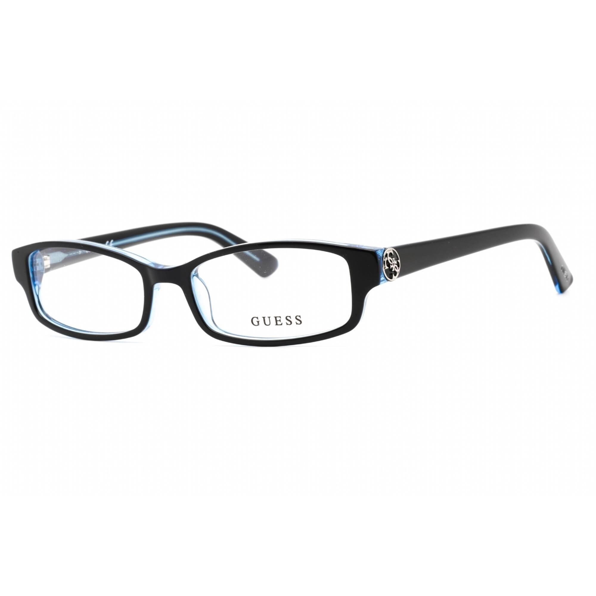 Guess Women's Eyeglasses - Shiny Blue Plastic Full Rim Rectangular Frame | GU2526 090