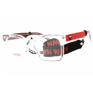 Hugo Women's Eyeglasses - Clear Lens Crystal Red Rectangular Frame | HG 1223 06XQ 00