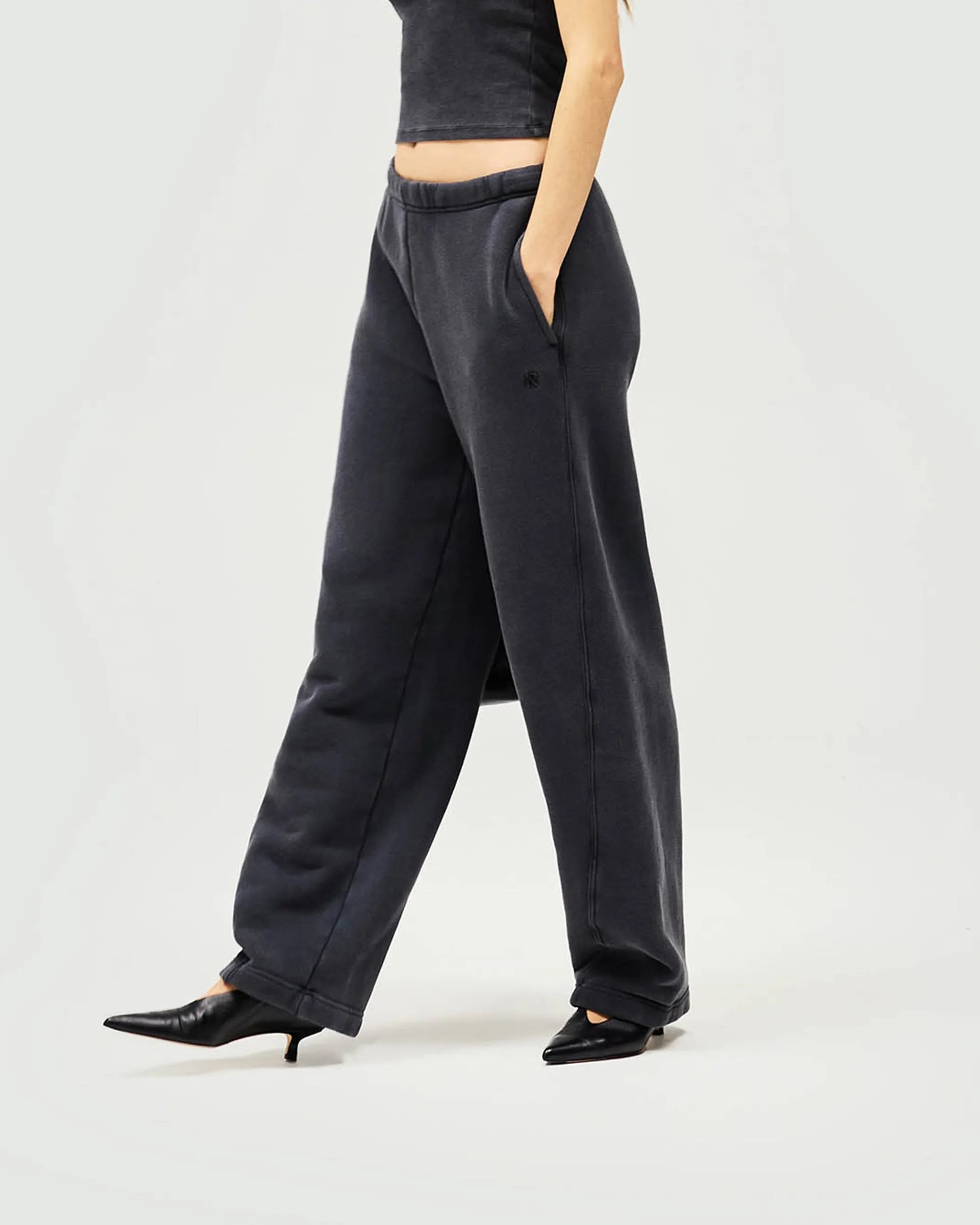 Initial Twisted Seam Jogger - Washed Black
