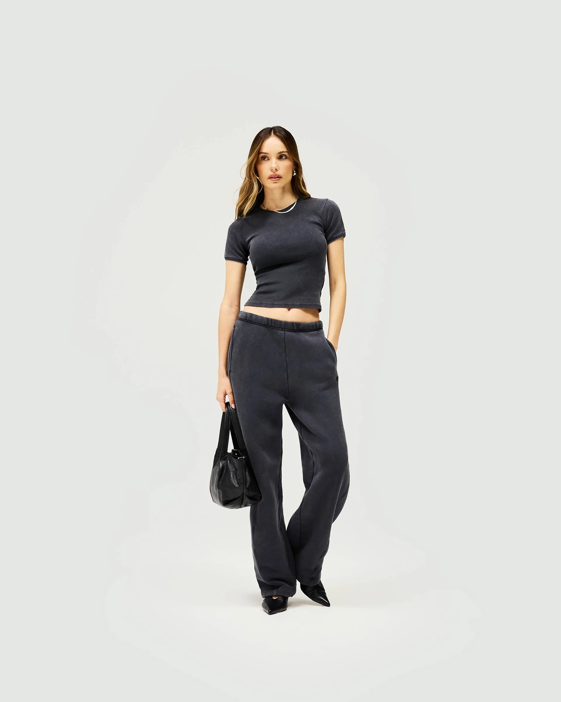 Initial Twisted Seam Jogger - Washed Black