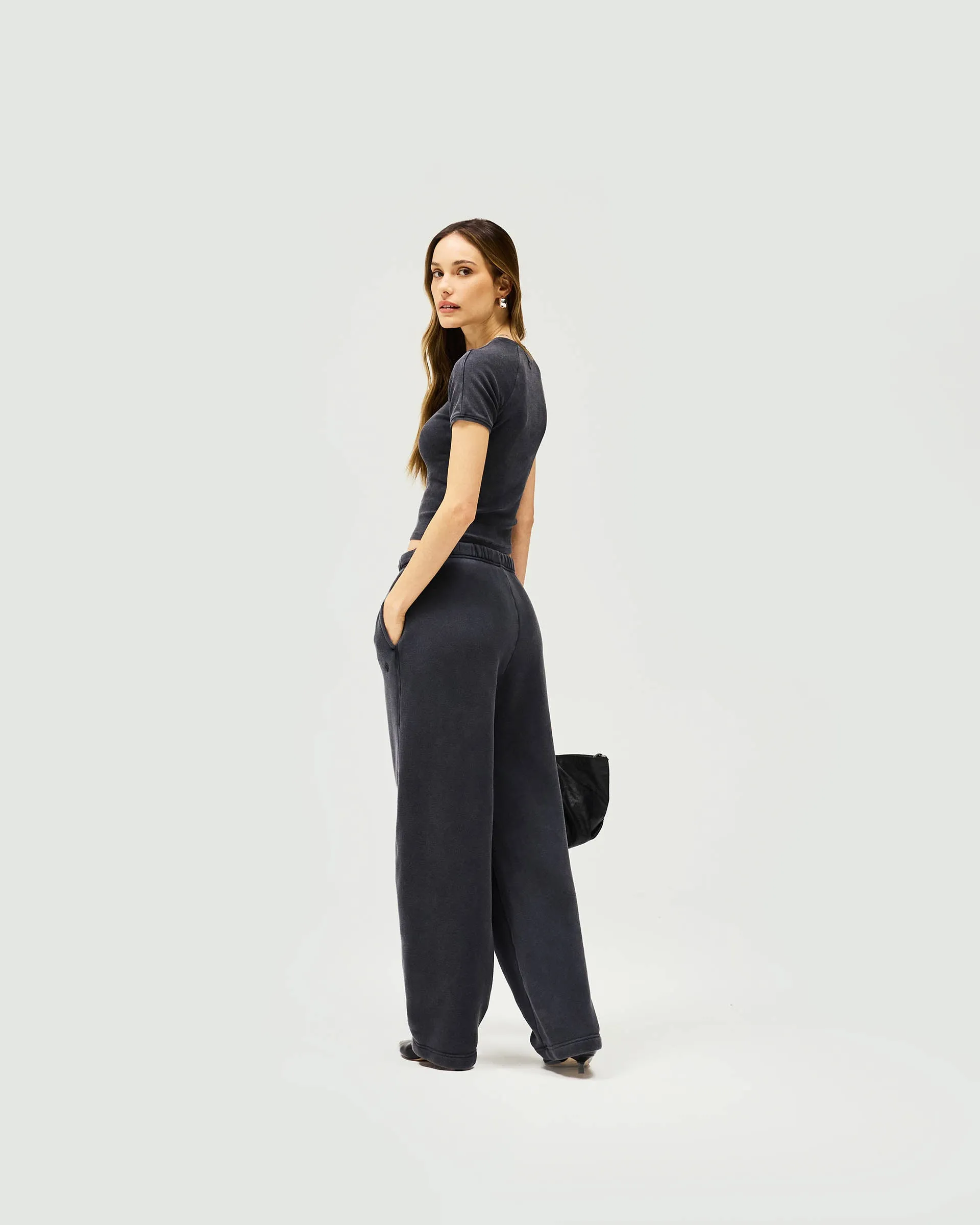 Initial Twisted Seam Jogger - Washed Black