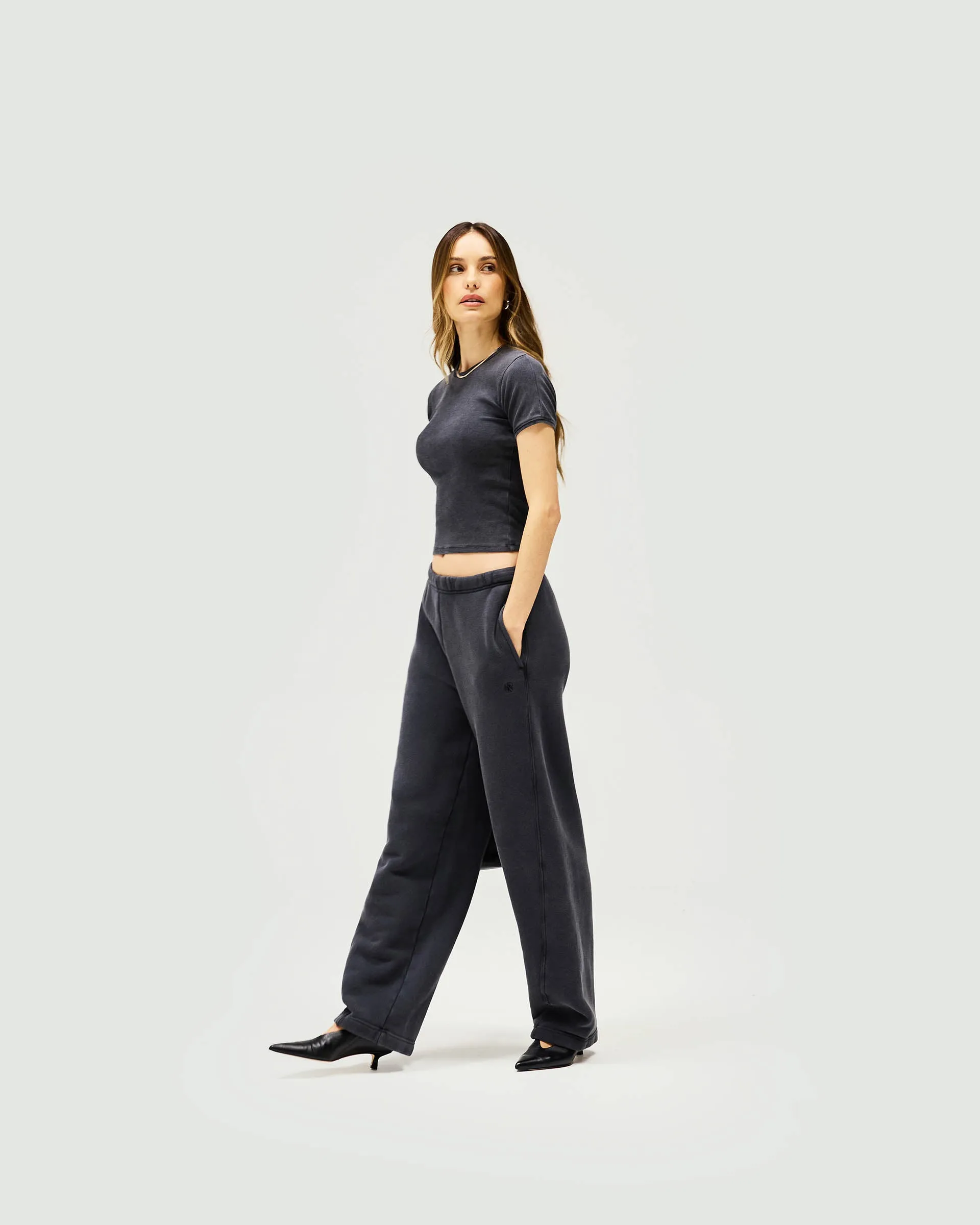 Initial Twisted Seam Jogger - Washed Black