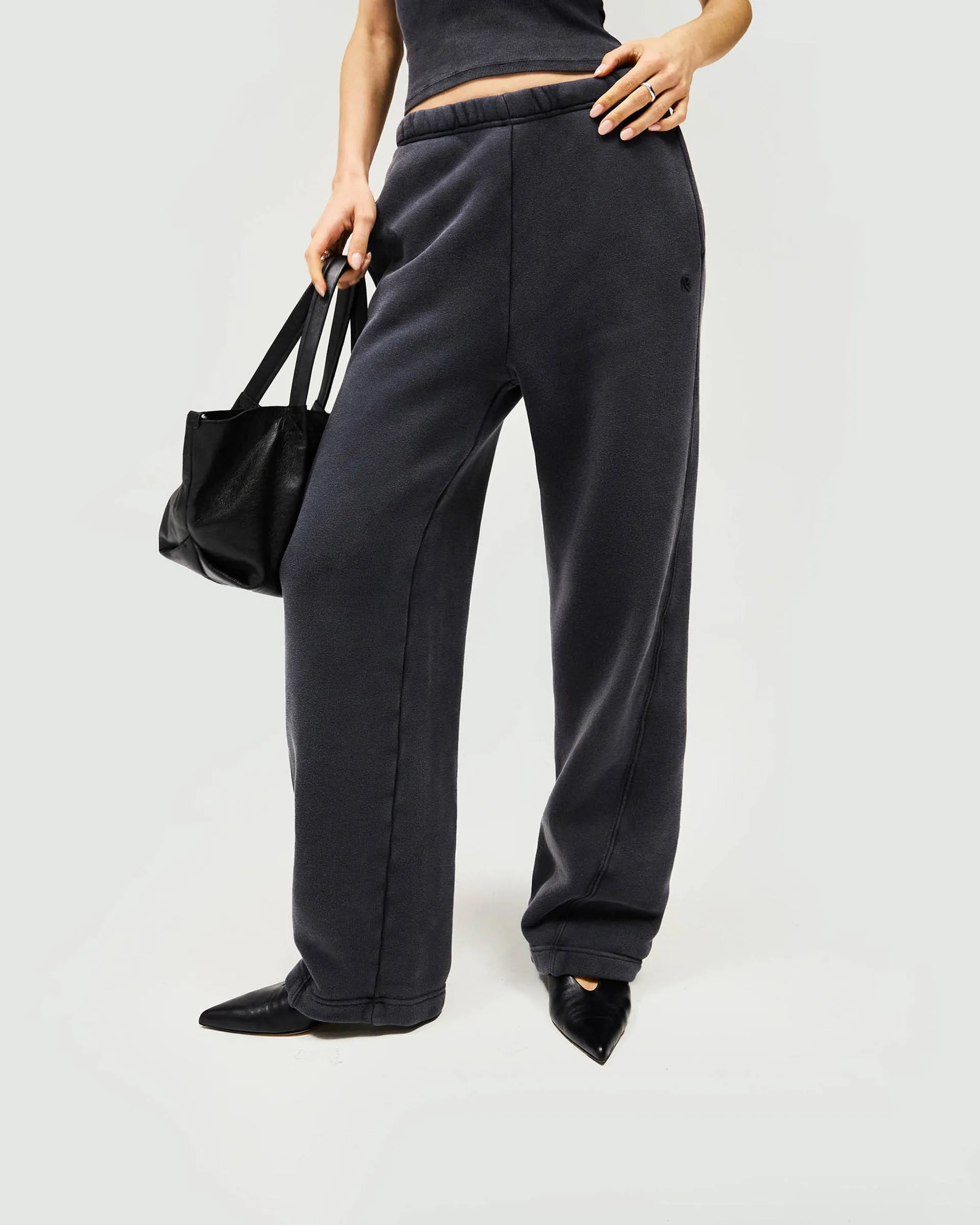 Initial Twisted Seam Jogger - Washed Black