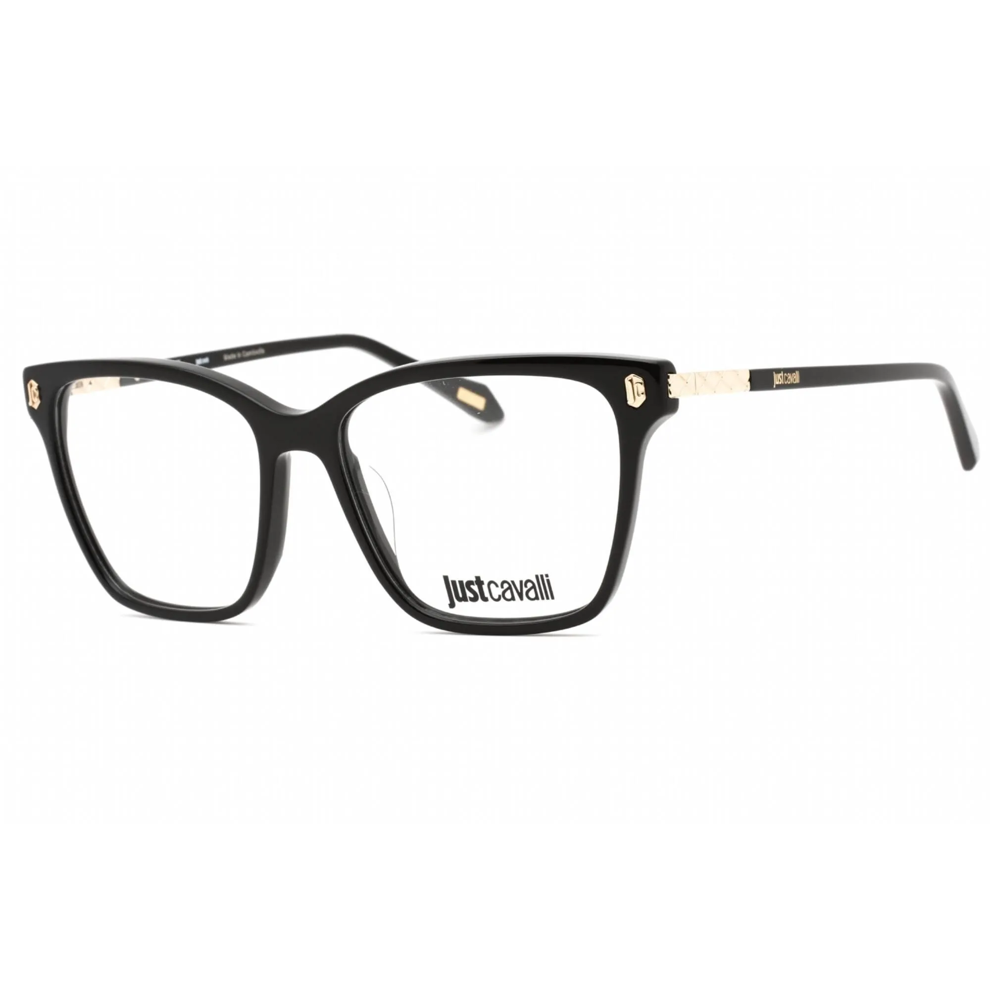 Just Cavalli Women's Eyeglasses - Shiny Black Acetate Cat Eye Frame | VJC012 0700
