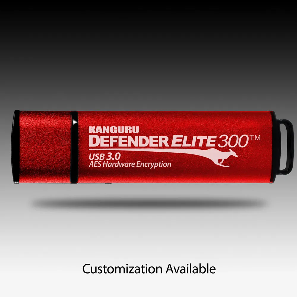 Kanguru Defender Elite300™ FIPS 140-2 Certified, Secure, SuperSpeed USB 3.0, Hardware Encrypted Flash Drive