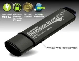 Kanguru Defender Elite300™ FIPS 140-2 Certified, Secure, SuperSpeed USB 3.0, Hardware Encrypted Flash Drive