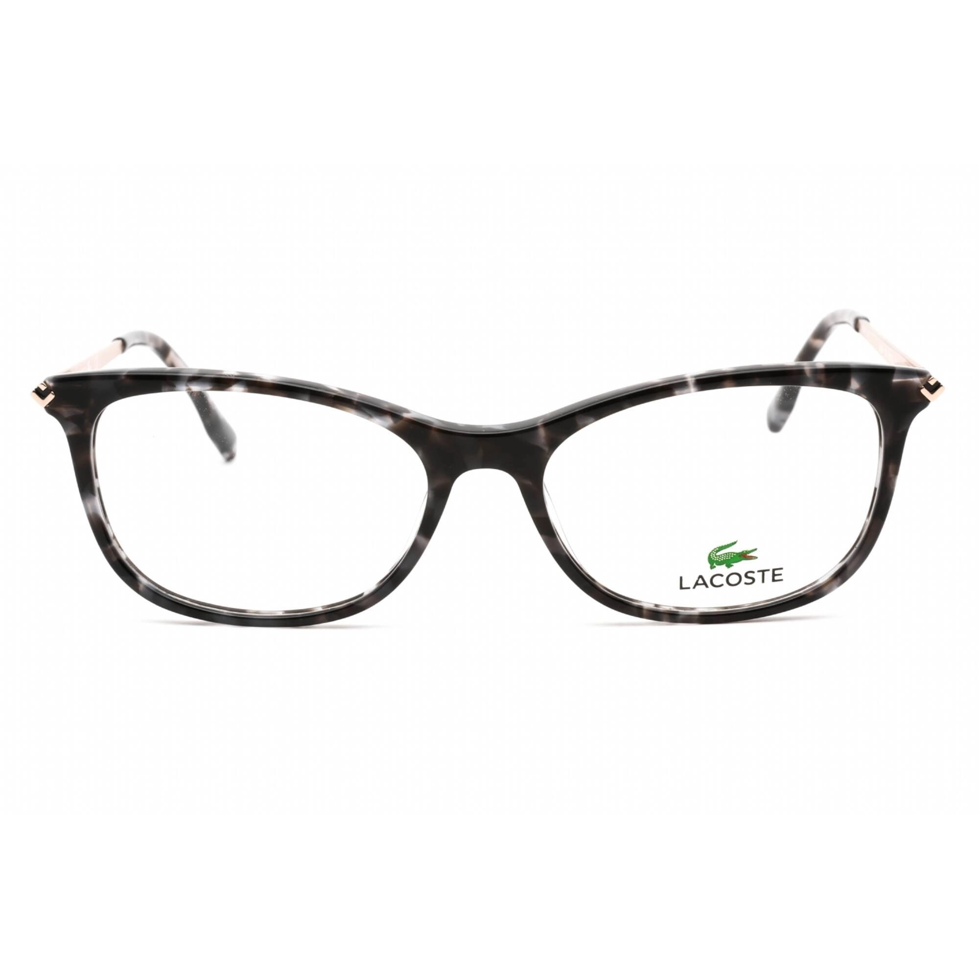 Lacoste Women's Eyeglasses - Black Havana Rectangular Frame Clear Lens | L2863 215