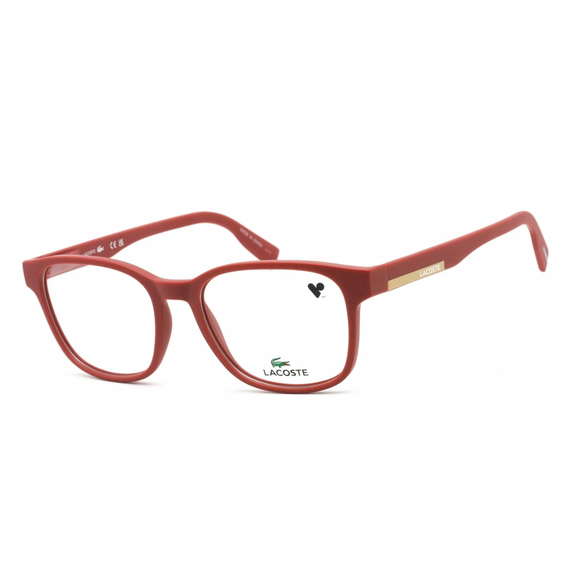 Lacoste Women's Eyeglasses - Full Rim Matte Burgundy Plastic Rectangular | L2914 601