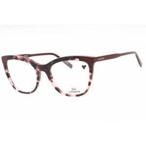 Lacoste Women's Eyeglasses - Havana/Rose Plastic Cat Eye Full Rim Frame | L2884 219