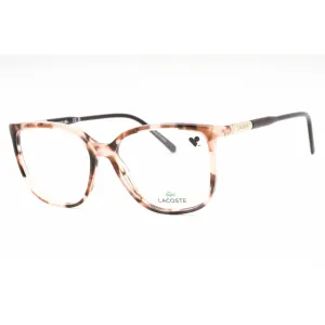 Lacoste Women's Eyeglasses - Rose Tortoise Plastic Cat Eye Full Rim Frame | L2892 690