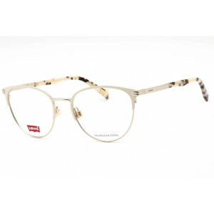 Levi's Women's Eyeglasses - Ivory Gold Metal Cat Eye Full Rim Frame | LV 5036 0IJS 00
