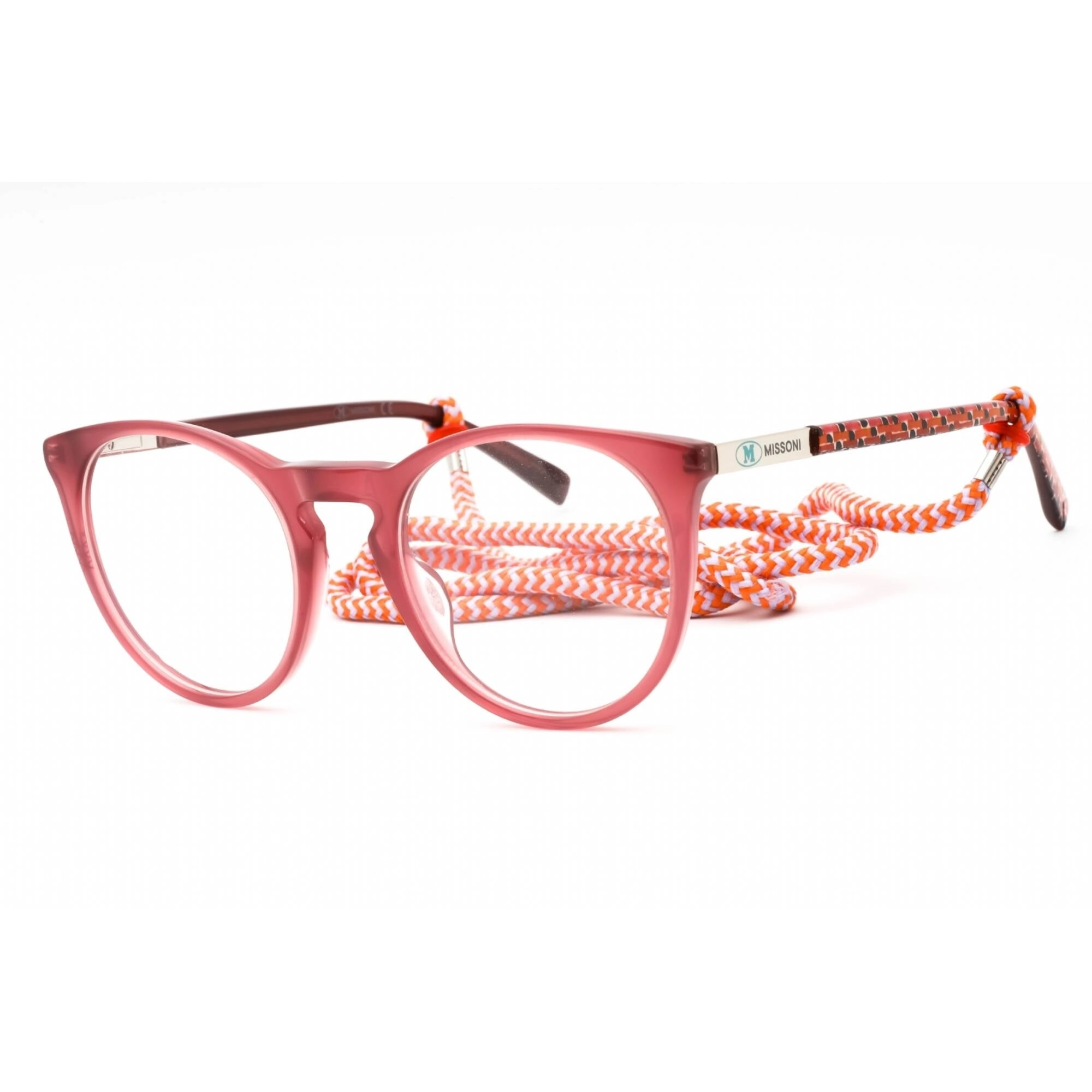 M Missoni Women's Eyeglasses - Mauve Plastic Round Full Rim Frame | MMI 0050 0G3I 00