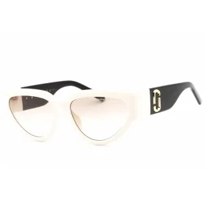 Marc Jacobs Women's Sunglasses White Black Full Rim Cat Eye Frame | MARC 645/S 0CCP HA