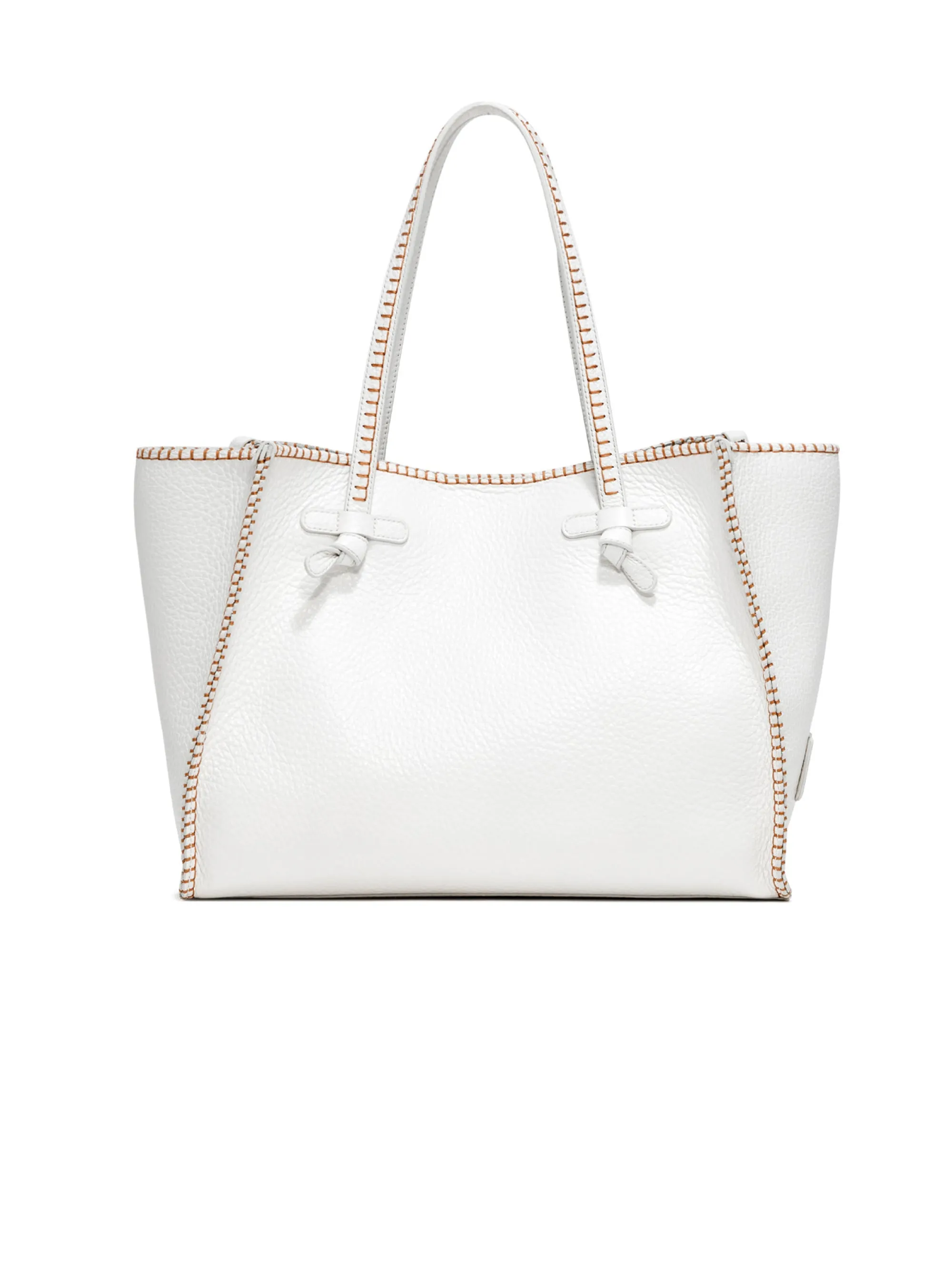 Marcella White Leather Shoulder Bag