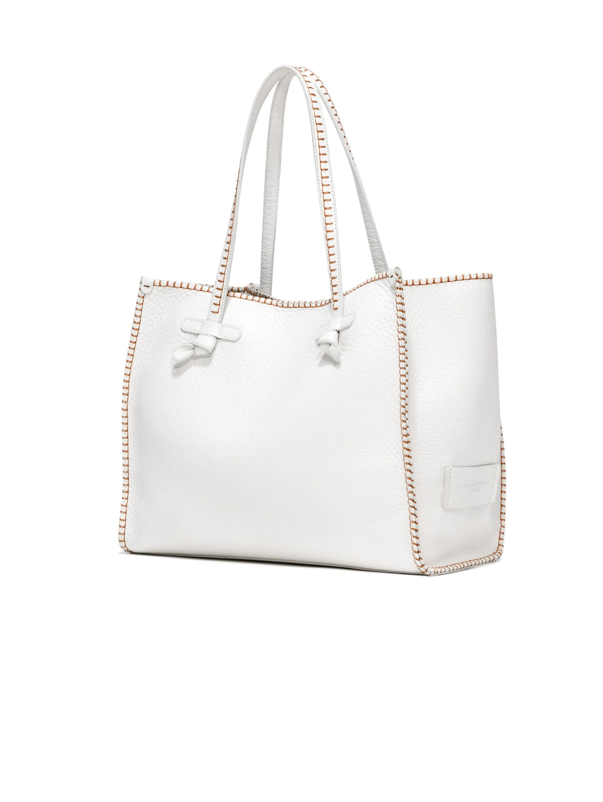Marcella White Leather Shoulder Bag
