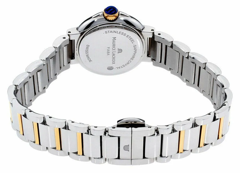 Maurice Lacroix Fiaba Two Tone Steel Diamonds Mother-of-Pearl Dial Date Quartz Womens Watch FA1003-PVP23-170-1
