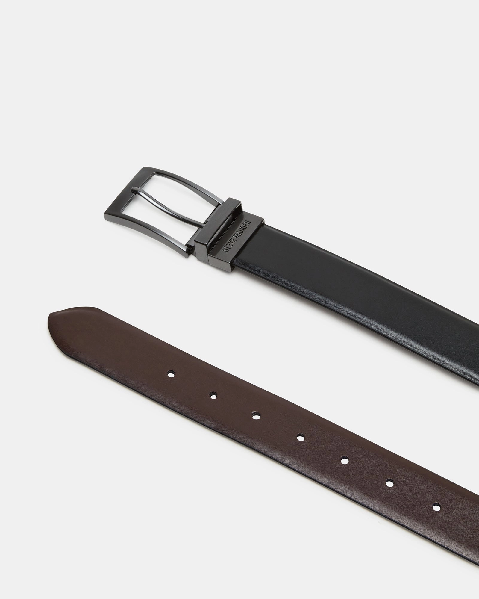 MEN'S REVERSIBLE BURNISHED BELT BLACK/BROWN